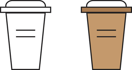 Coffee cup icon set vector in different colors
