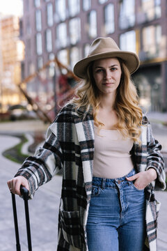 Portrait Of Fashionable Female Traveler 