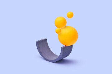 Arched plank holding balls