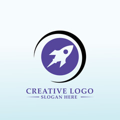word rocket vector logo design