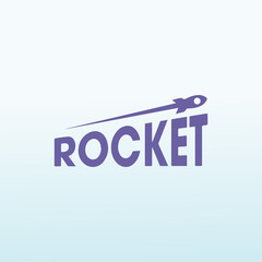 word rocket vector logo design