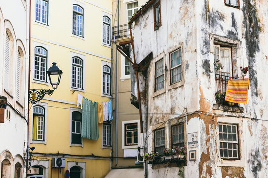 Facade of buildings in Coimbra