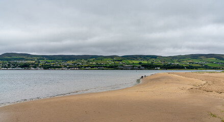view of the beach and Lough Foyle at Magilligan Point in Northern Ireland