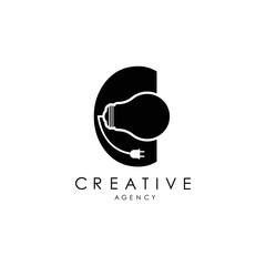 creative letter logo design with letter C icon light weight logo with elegant vector design.
