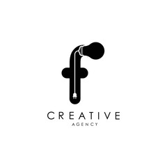 creative letter logo design with letter F icon light weight logo with elegant vector design.
