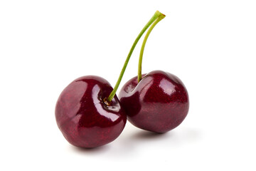 Sweet cherry, isolated on white background. full depth of field.