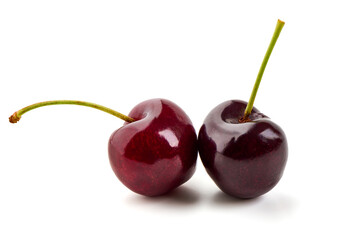 Sweet cherry, isolated on white background. full depth of field.