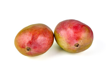 Juicy ripe Mango fruit, close-up, isolated on white background.