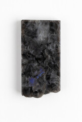 Iridescent Labrdorite Stone Specimens on White Background. Feldspar mineral