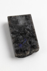 Iridescent Labrdorite Stone Specimens on White Background. Feldspar mineral