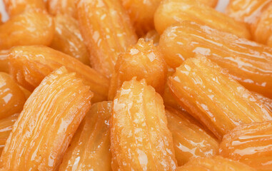 Traditional Turkish dessert tulumba sweet