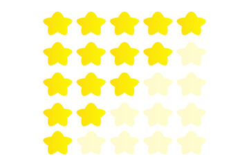 Five premium quality stars in gold. Vector illustration