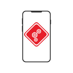 Telephone system failure warning. Red system error message. Vector illustration