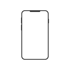 Black phone on a white background. Vector illustration.
