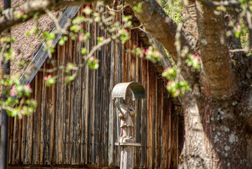 statue of a saint in the village