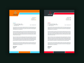 Modern company letterhead with abstract shapes 02