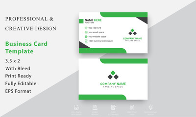 Creative Business Card Design. Modern Card Design. Photos & Vector Standard Template	