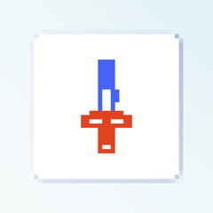 Obraz premium Line Dagger icon isolated on white background. Knife icon. Sword with sharp blade. Colorful outline concept. Vector