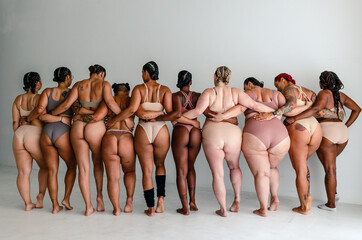 Diverse females in underwear