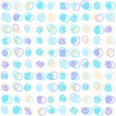 Pastel colors abstract seamless hand drawing circle pattern.