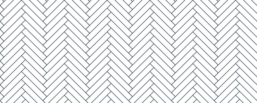 Vintage flat pattern with black herringbone wooden floor. Geometric texture background. Parquet design texture. Top view. Vector Illustration 10 eps