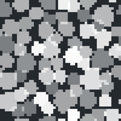 Grey Computer PC monitor display with 8k video technology icon isolated seamless pattern on black background. Vector