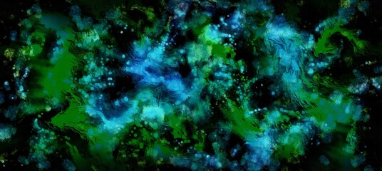 Abstract flowing digital fluid patterns in a painterly style - watercolor bright acrylic paint and ink styled cosmic space and bright abstract conceptual digital painting render