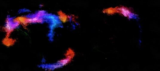 Abstract flowing digital fluid patterns in a painterly style - watercolor bright acrylic paint and ink styled cosmic space and bright abstract conceptual digital painting render