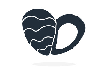 Oyster. Simple icon. Flat style element for graphic design. Vector EPS10 illustration.