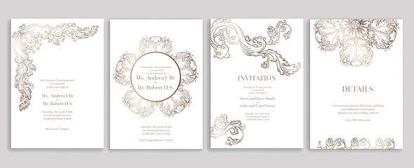 Wedding fluorish cards