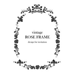 Vintage roses frame
