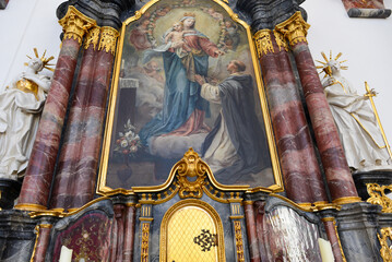 Innenansicht der Stadtkirche St. Johann in Donaueschingen im Schwarzwald-Baar-Kreis,...