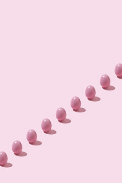 Row of Easter eggs