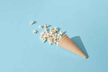 Scattered popcorn in cone