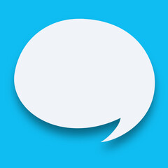 Speech bubble vector white color for chat, message, communication, banner, sign. Illustration 10 eps
