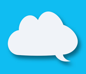 Speech bubble cloud vector white for chat, message, communication, banner, sign. Illustration 10 eps