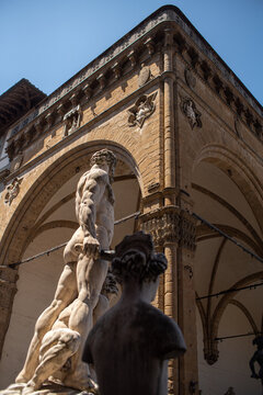 Hercules And Cacus statue from the back