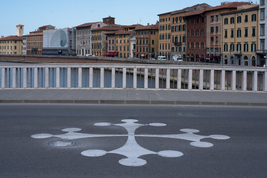 The Pisan Cross is the symbol of Pisa, Tuscany