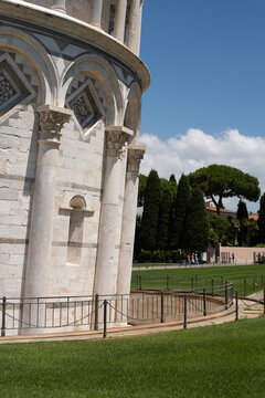 Base wall columns of the leaning tower of Pisa