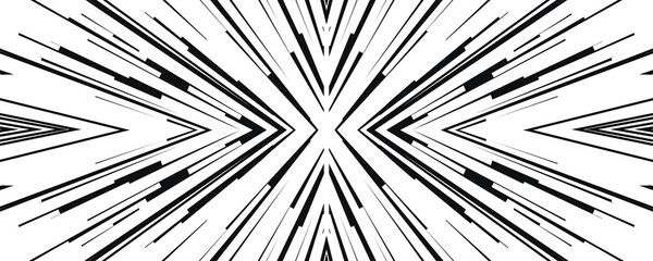 Obraz premium Comic book speed lines stripe and radial effect style for manga speed frame, superhero action, explosion background. Motion line effect, pop art. Vector 10 eps