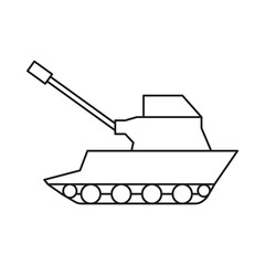 Tank, vehicle concept line icon. Simple element illustration. Tank, vehicle concept outline symbol design from war set. Can be used for web and mobile on white background