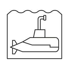 Submarine, military concept line icon. Simple element illustration. Submarine, military concept outline symbol design from war set. Can be used for web and mobile on white background