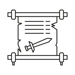 Scroll, commandment concept line icon. Simple element illustration. Scroll, commandment concept outline symbol design from war set. Can be used for web and mobile on white background