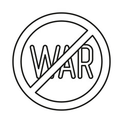 No war, prohibition concept line icon. Simple element illustration. No war, prohibition concept outline symbol design from war set. Can be used for web and mobile on white background