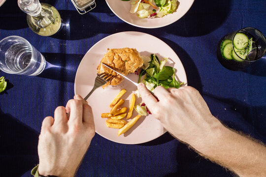 Man eating meal