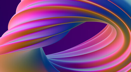 Bright rainbow abstract twist shape.
