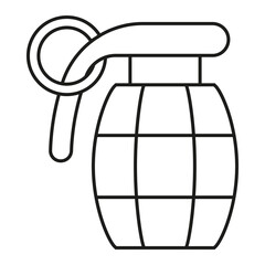 Grenade, hand Grenade concept line icon. Simple element illustration. Grenade, hand Grenade concept outline symbol design from war set. Can be used for web and mobile on white background