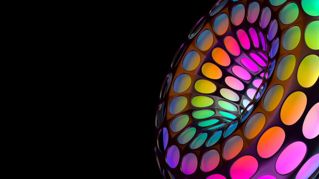 Rainbow torus in a black grid.