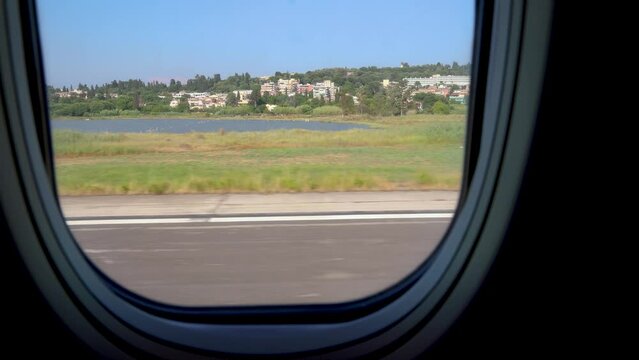 Plane take off in Corfu