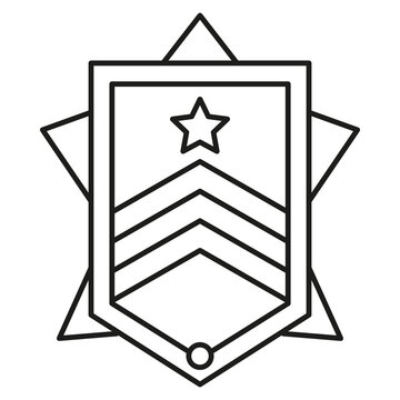 recommend clip art: Chevron, badge concept line icon. Simple element illustration. Chevron, badge concept outline symbol design from war set. Can be used for web and mobile on white background